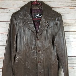Maxima Wilson Leather Chocolate Brown Jacket